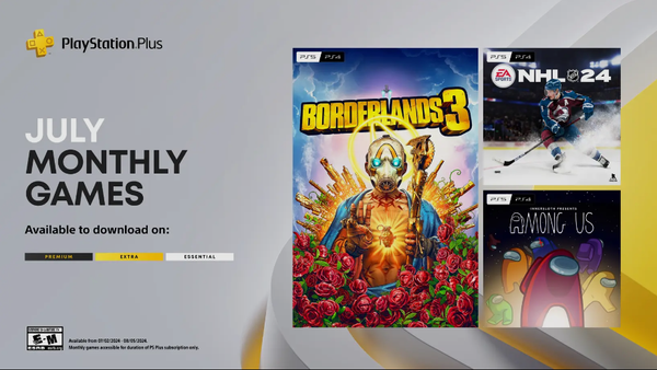 PlayStation Plus Monthly Games for July: Borderlands 3, NHL 24, Among Us & More